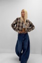 camicia crop flanellata sarah